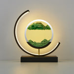 Elegante Tischlampe mit beruhigendem Sand-Effekt und LED-Beleuchtung