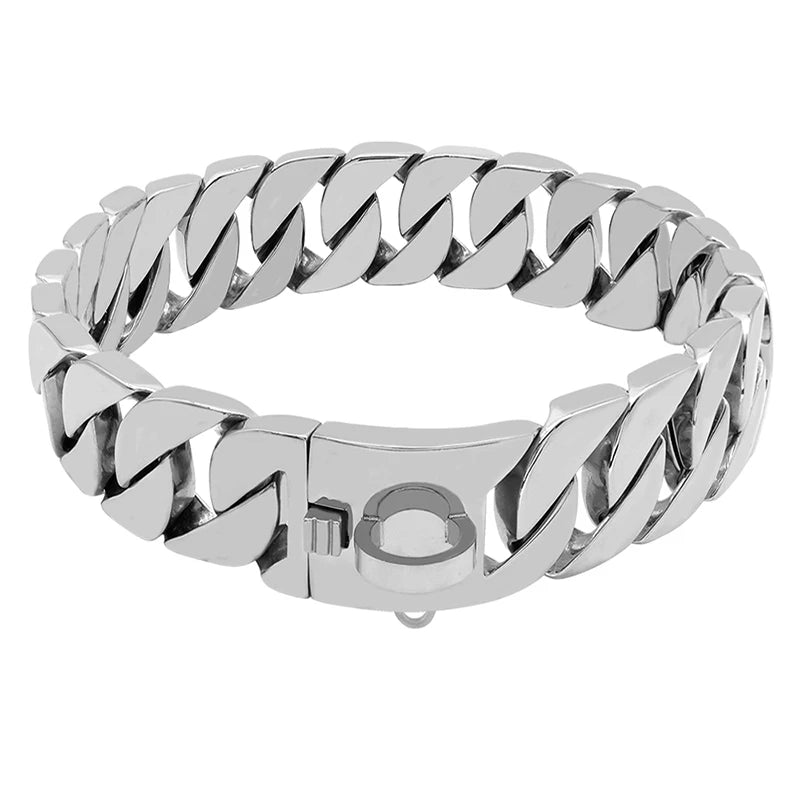 Starker Halsband aus Edelstahl für große Hunde – Metallhalsband
