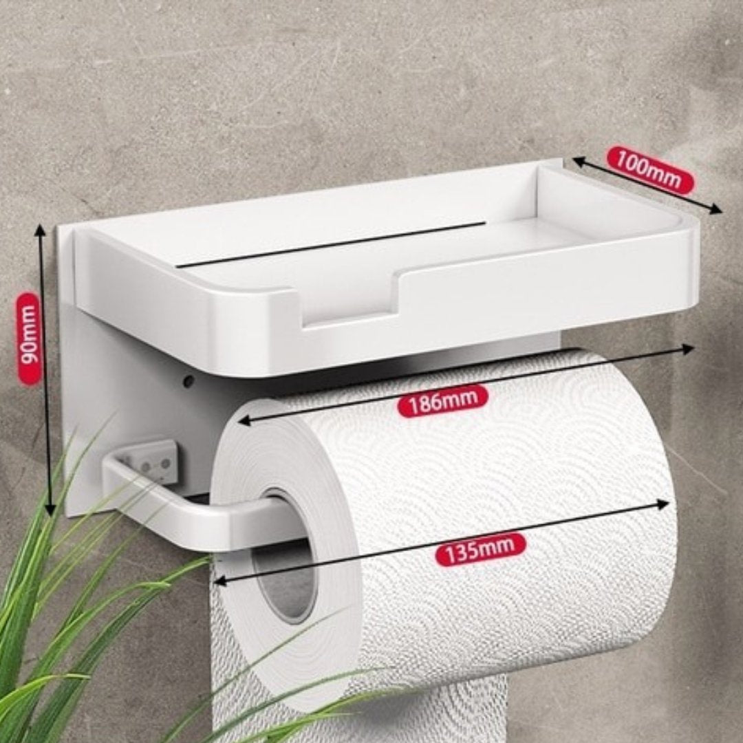 Praktischer Toilettenpapierhalter mit Ablage für Ihr Bad
