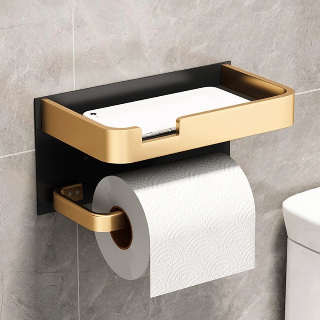 Praktischer Toilettenpapierhalter mit Ablage für Ihr Bad