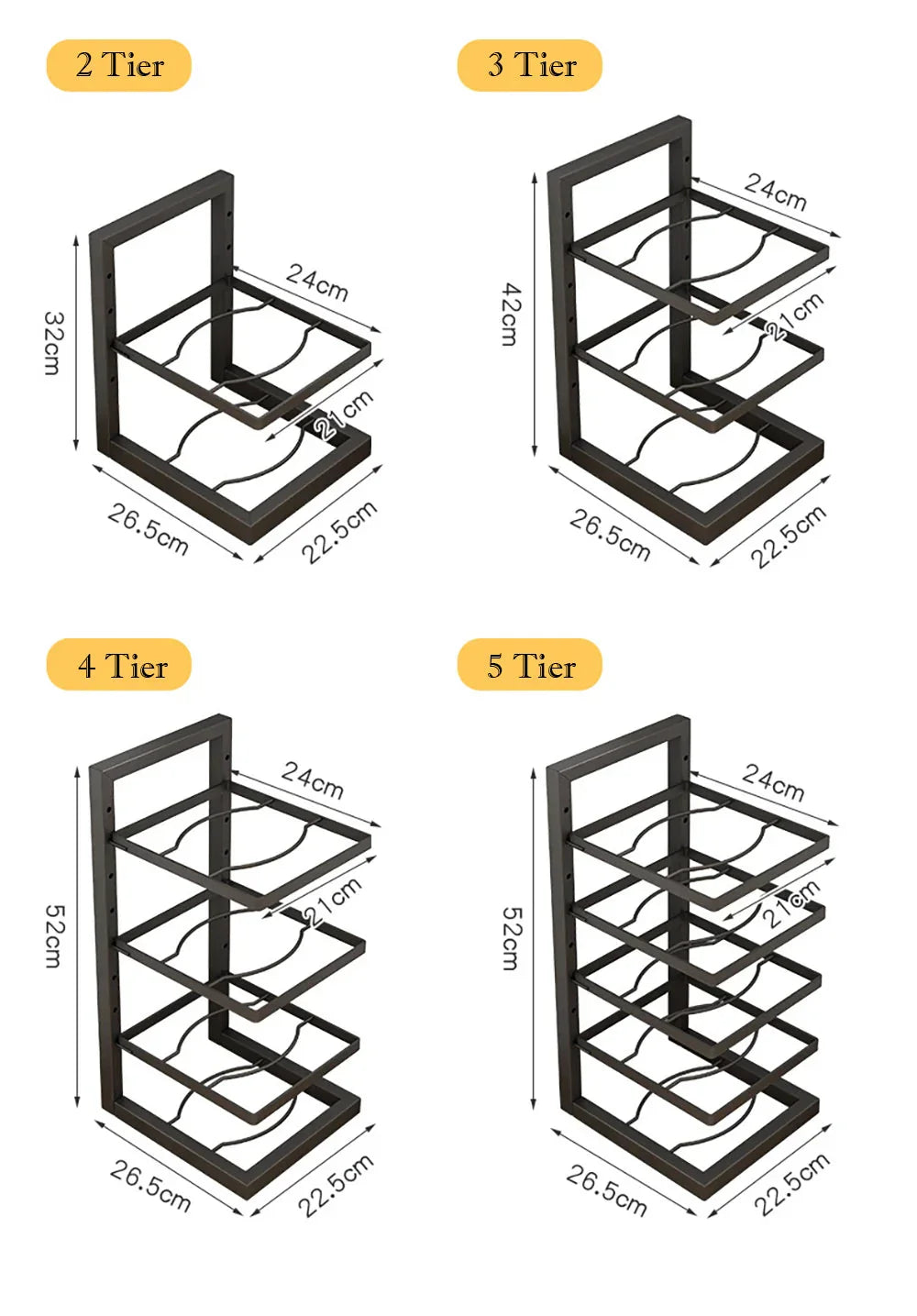 Praktischer Küchenregal für Töpfe und Pfannen | Flexibel und Kompakt
