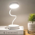 Berührungssteuerbare Leselampe mit Flexibler Halterung und USB-Ladefunktion – Perfekte Nachttischlampe in Mattweiß