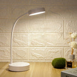 Berührungssteuerbare Leselampe mit Flexibler Halterung und USB-Ladefunktion – Perfekte Nachttischlampe in Mattweiß