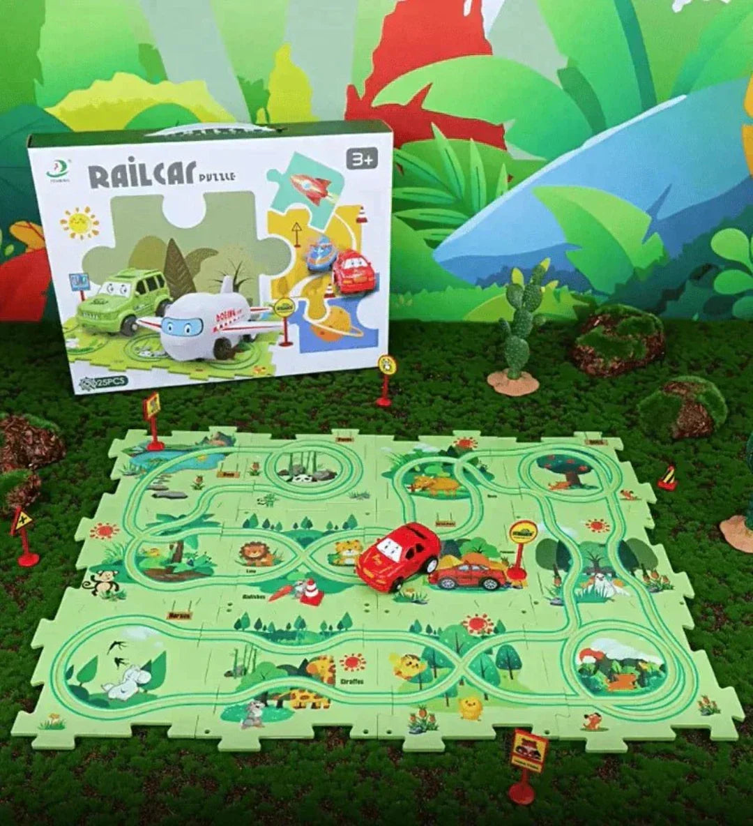 Toy Car Set - Learning Play Mat for Kids