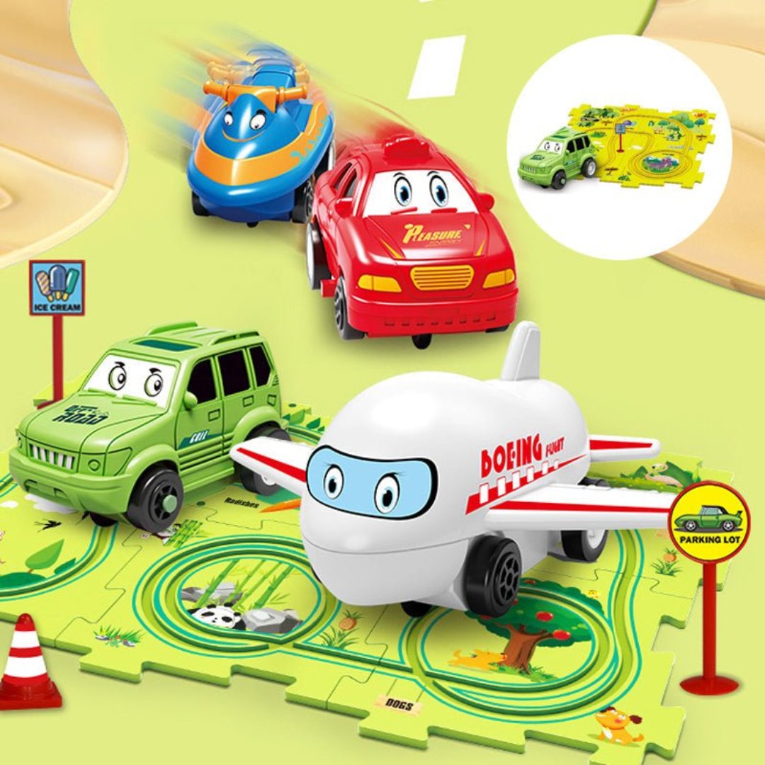 Toy Car Set - Learning Play Mat for Kids