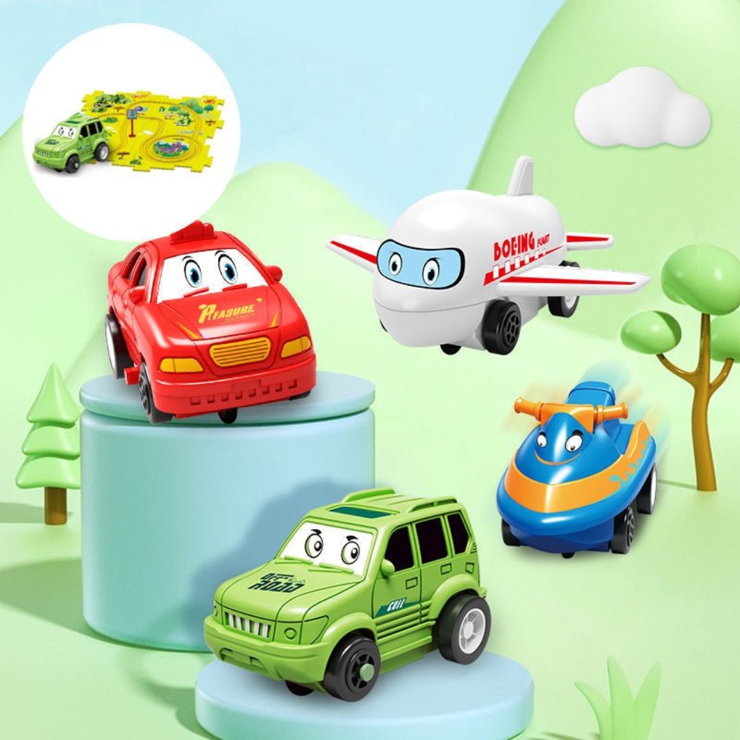 Toy Car Set - Learning Play Mat for Kids