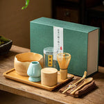 Zenmatcha Teezubehör Set – Komplettes Geschenkset mit Bambusbesen und Schale
