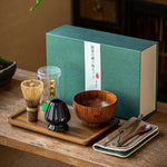 Zenmatcha Teezubehör Set – Komplettes Geschenkset mit Bambusbesen und Schale