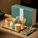 Zenmatcha Teezubehör Set – Komplettes Geschenkset mit Bambusbesen und Schale