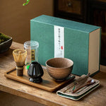 Zenmatcha Teezubehör Set – Komplettes Geschenkset mit Bambusbesen und Schale