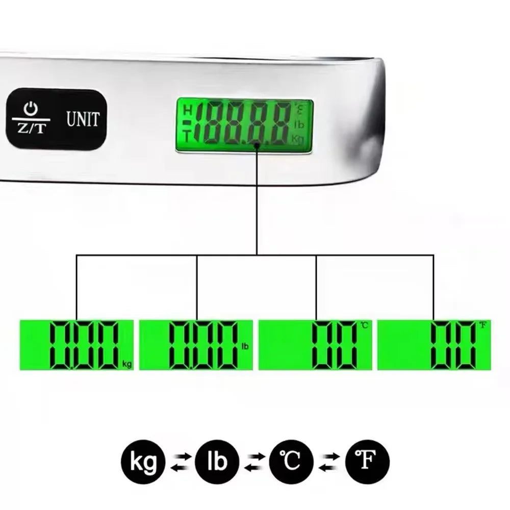 TravelBuddy - Portable Digital Luggage Scale Up to 50 kg with LCD Display
