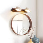Elegante Wandlampe aus Travertin und Holz mit LED-Beleuchtung