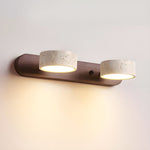 Elegante Wandlampe aus Travertin und Holz mit LED-Beleuchtung