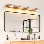 Elegante Wandlampe aus Travertin und Holz mit LED-Beleuchtung