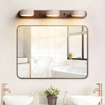 Elegante Wandlampe aus Travertin und Holz mit LED-Beleuchtung