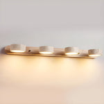 Elegante Wandlampe aus Travertin und Holz mit LED-Beleuchtung