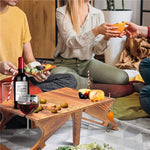 Compact Folding Table with Wine Glass Holder for Outdoor Adventures