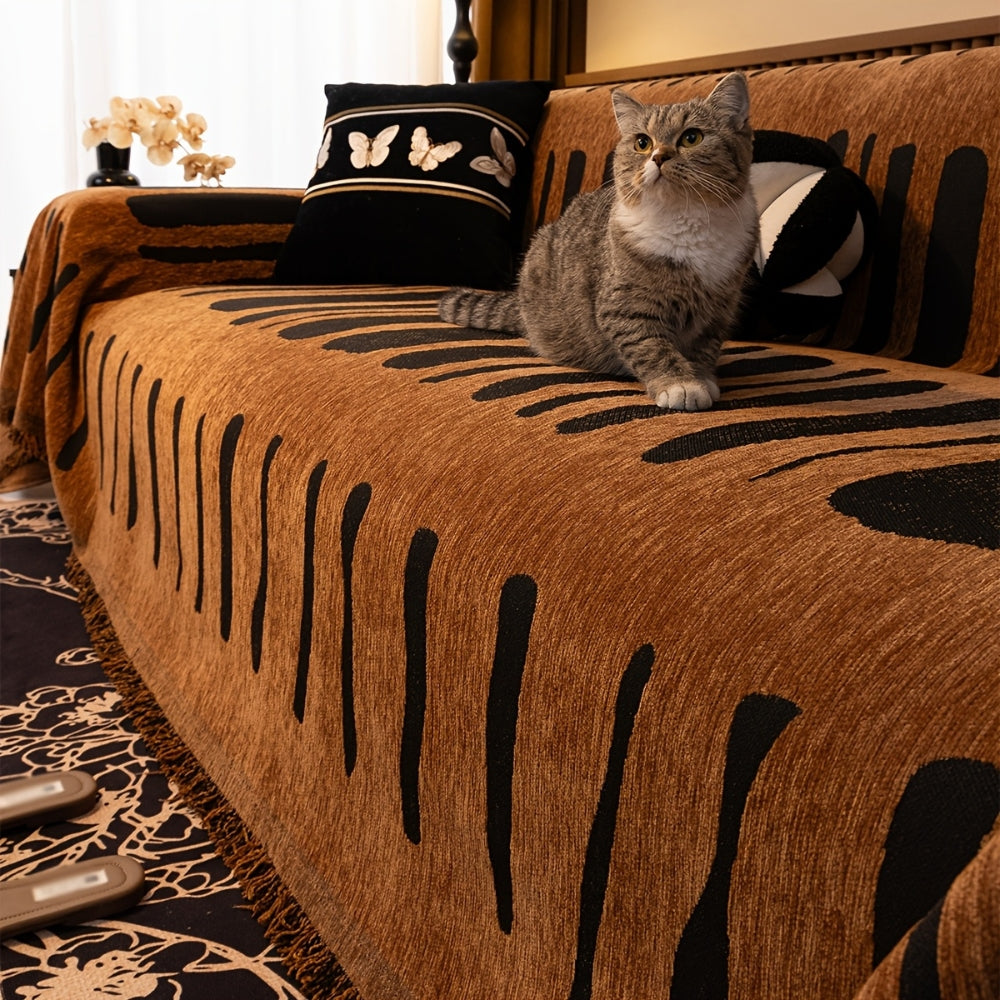 Earthy Chenille Sofa Throw for a Cozy Home