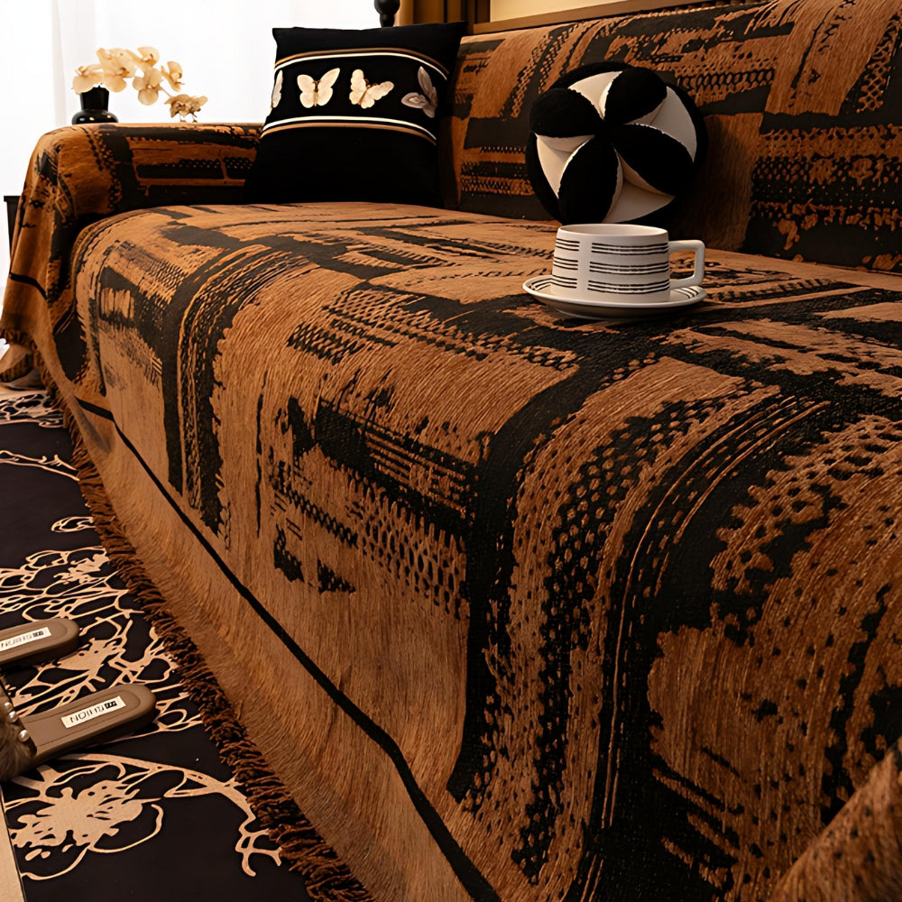Earthy Chenille Sofa Throw for a Cozy Home