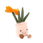 Plüschfigur mit fröhlichem Blumendesign