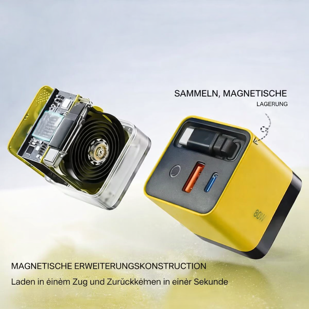 Schnellladegerät | Intelligentes Ladegerät für mehrere Geräte | GaN Wandadapter