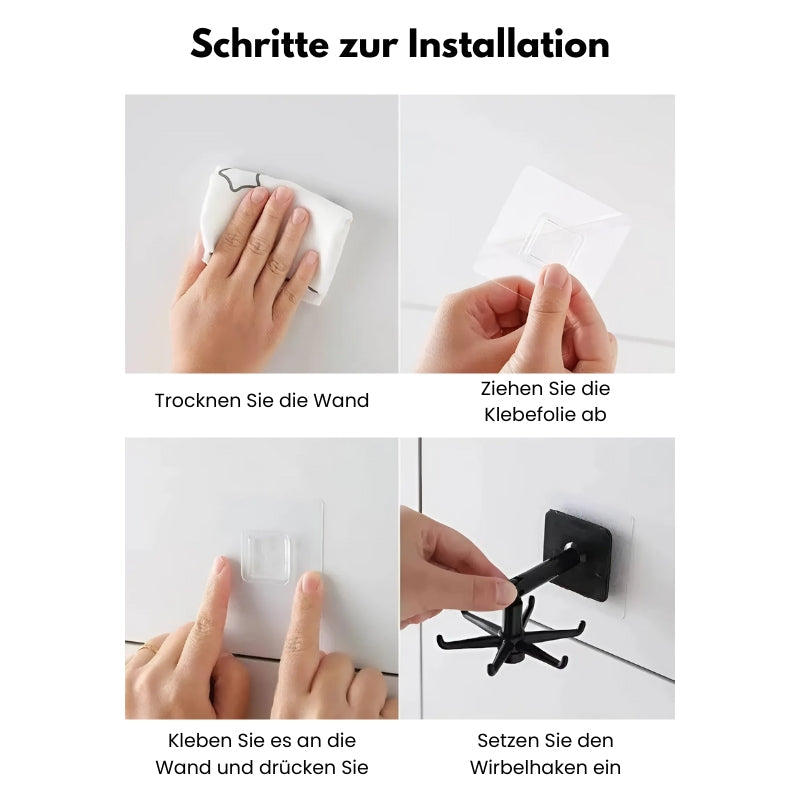 FlexiHaken™ | Vielseitiger 360° drehbarer Aufbewahrungshaken