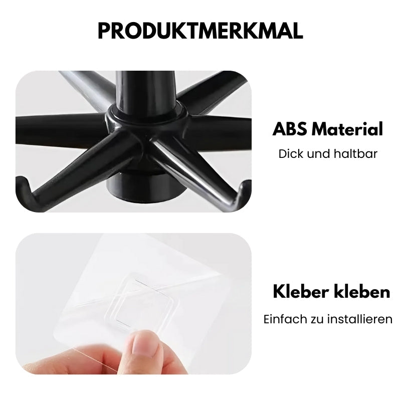 FlexiHaken™ | Vielseitiger 360° drehbarer Aufbewahrungshaken