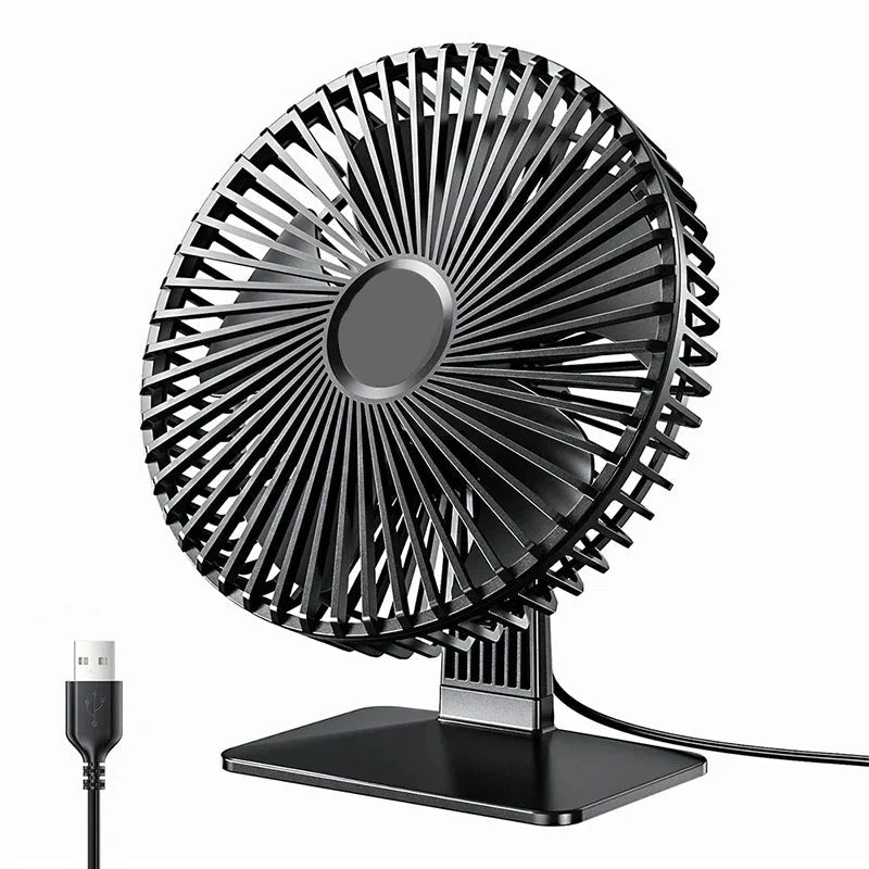 Oscillierender USB Ventilator – Leise, kompakt mit 4 Geschwindigkeiten für Schreibtische und Nachttische