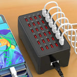 Multi-USB Ladestation für 30 Geräte – Schnelles und Sicheres Laden