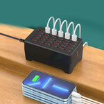 Multi-USB Ladestation für 30 Geräte – Schnelles und Sicheres Laden