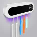 Wandhalter für Zahnbürsten mit UV-Licht – Hygienischer Organizer für 5 Bürsten mit wiederaufladbarem Akku und automatischer Abschaltung