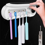 Wandhalter für Zahnbürsten mit UV-Licht – Hygienischer Organizer für 5 Bürsten mit wiederaufladbarem Akku und automatischer Abschaltung