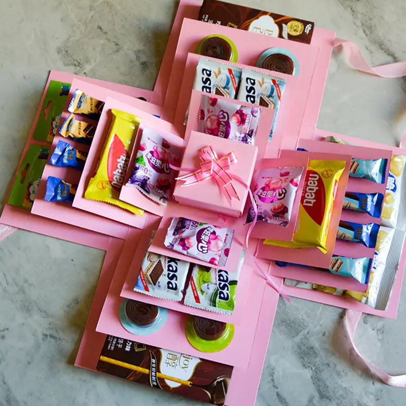 Personalisierte Überraschungsbox mit 5 Schichten – Leere Geschenkbox zum Selbstgestalten