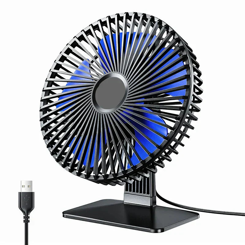 Oscillierender USB Ventilator – Leise, kompakt mit 4 Geschwindigkeiten für Schreibtische und Nachttische