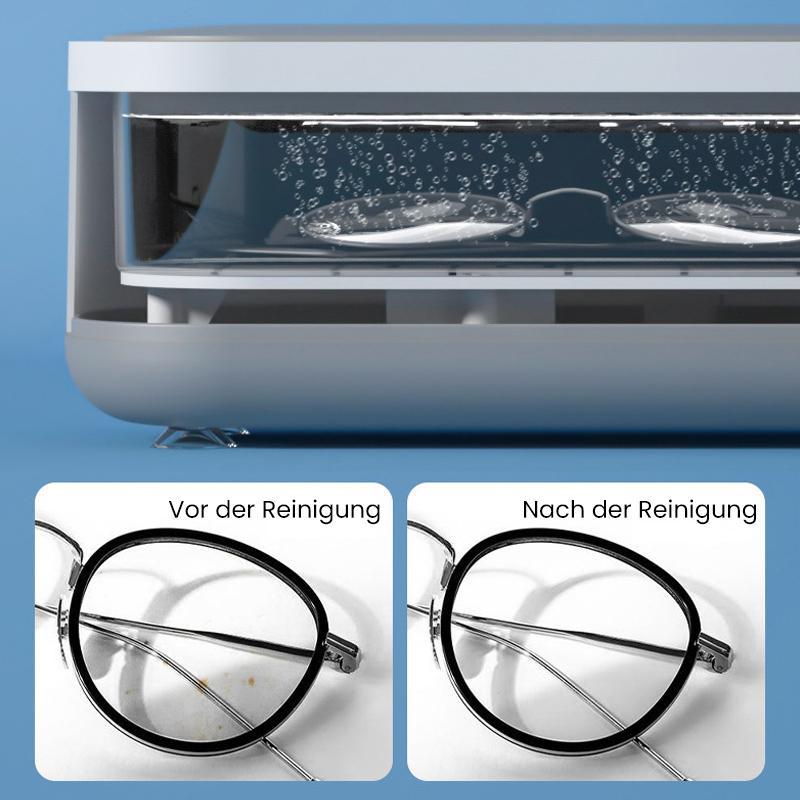 Ultraschallreiniger | 360° gründliche Reinigung für Schmuck & Brillen | Tragbar | GlanzPro