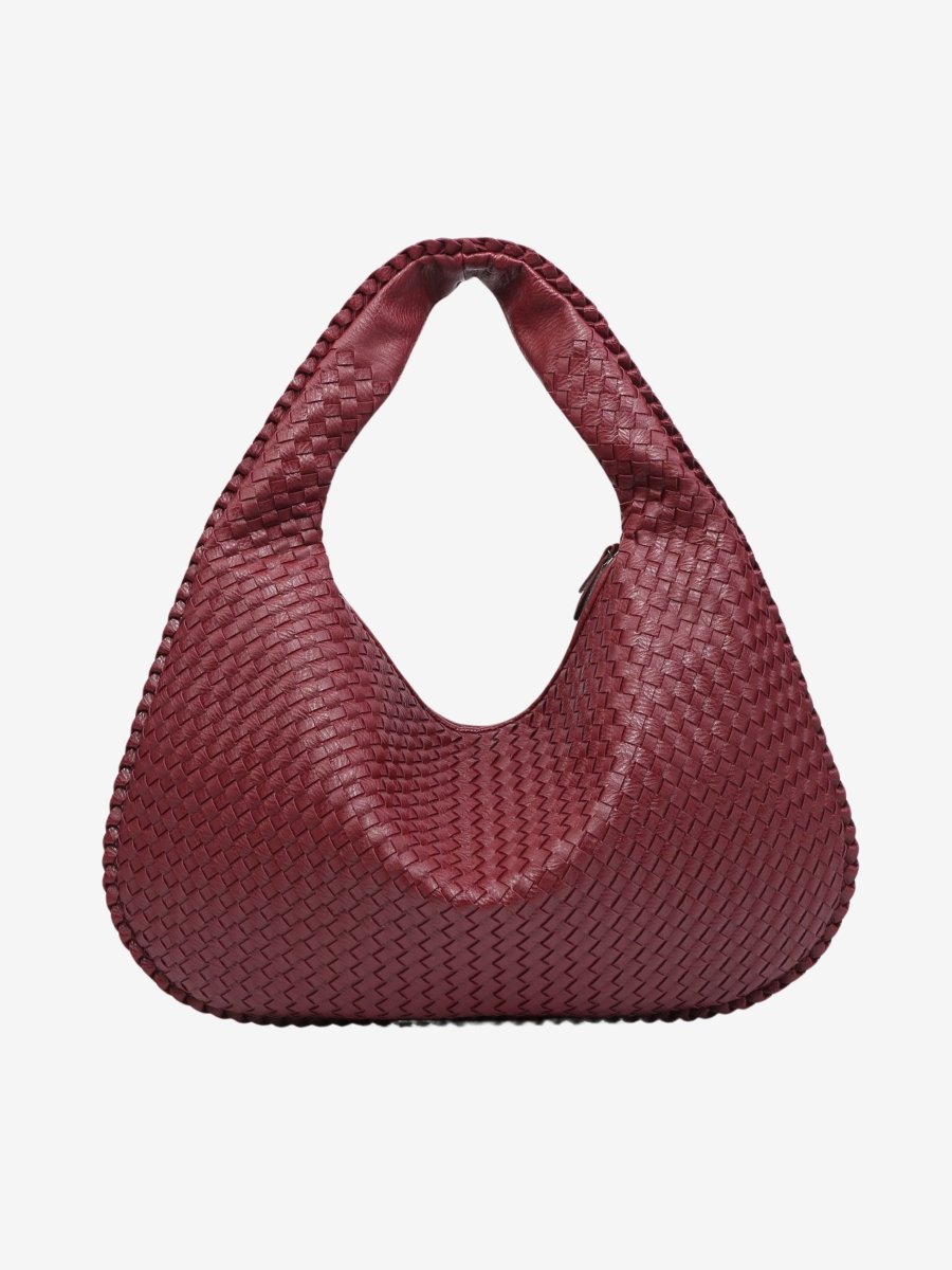 Elegante Umhängetasche aus geflochtenem Leder mit sicherem Reißverschluss