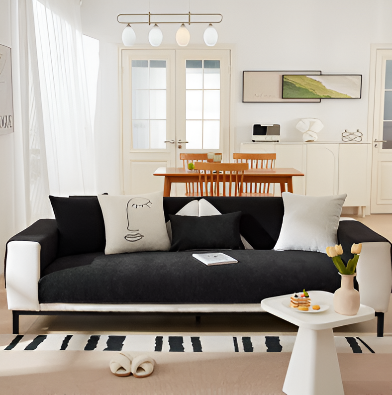 Stylish Chenille Sofa Cover with Non-Slip Backing