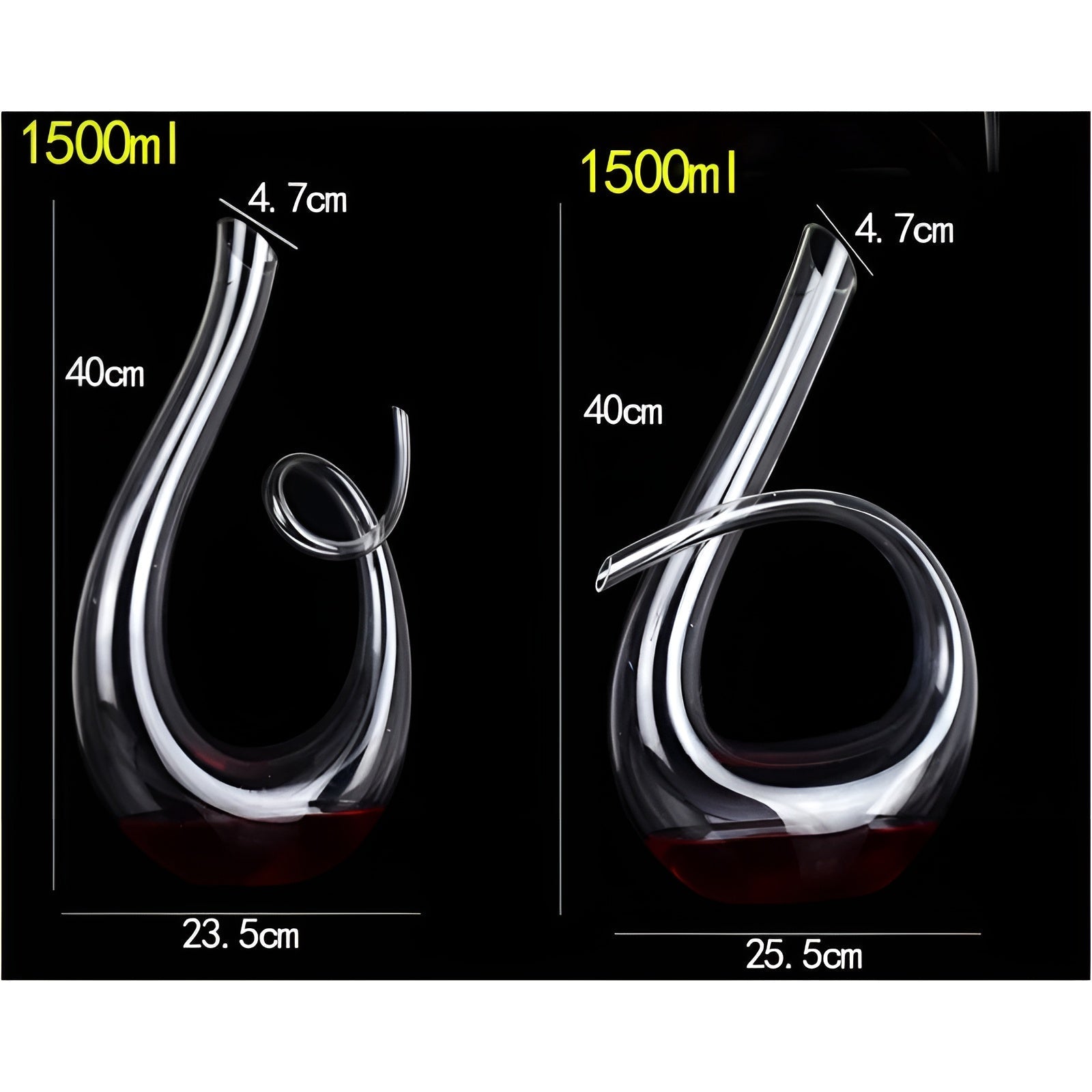 Weinflasche Dekanter in Schneckenform – Blei-frei für Wein oder Cognac | Dekorativ für Zuhause und Bar
