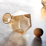 Glas-Karaffe mit 4 Gläsern – modernes 5-teiliges Set mit Deckeln für Wasser, Saft und Wein