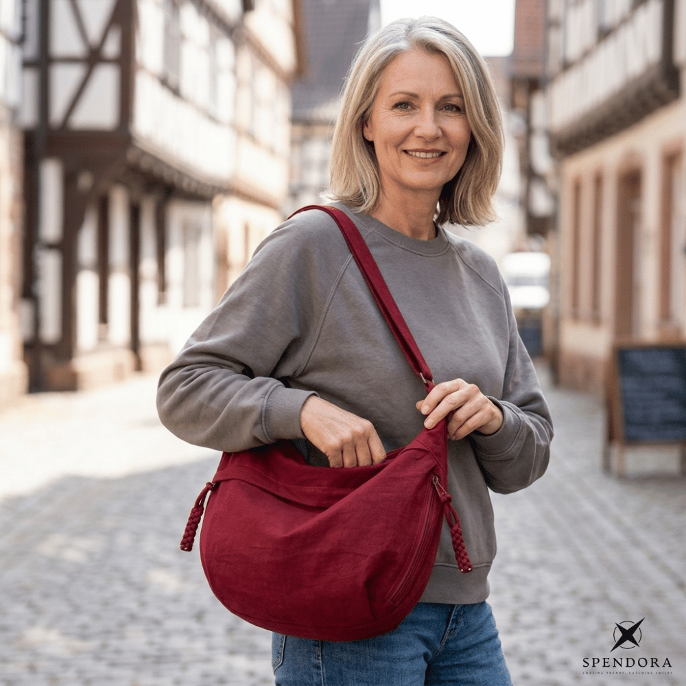 Leichte Schultertasche aus strapazierfähigem Nylon mit intelligenter Fächeraufteilung