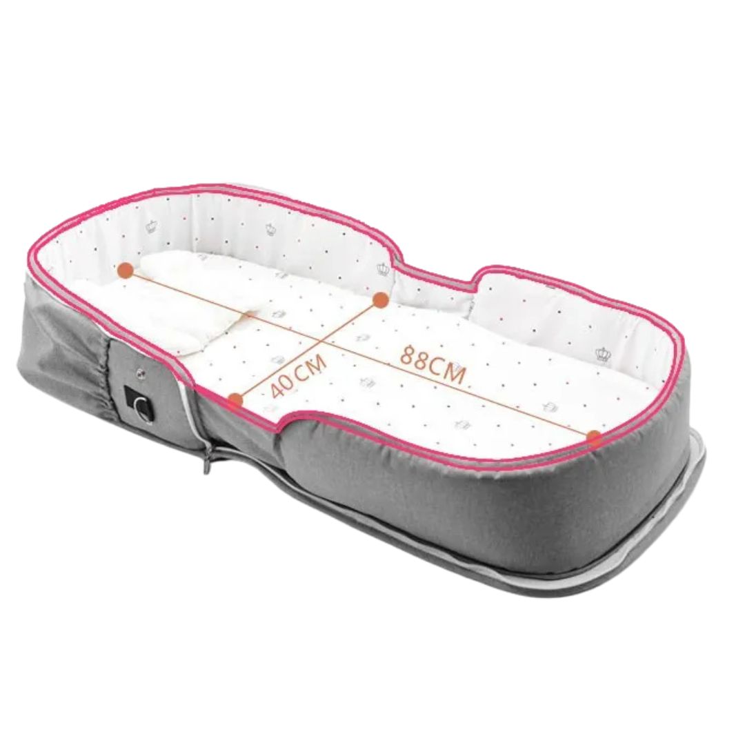 Tragbares 2-in-1 Babybett mit Wickeltasche für Reisen