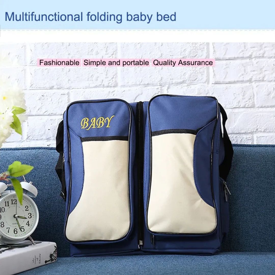 Faltbares Reisebett für Babys mit praktischen Stauraumtaschen