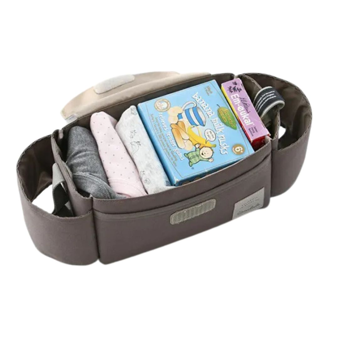 Kompakte Wickeltasche für Kinderwagen – Organizer mit Getränkehalter
