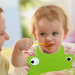 Wasserdichtes Silikon-Lätzchen für Babys mit Auffangschale – Verstellbar