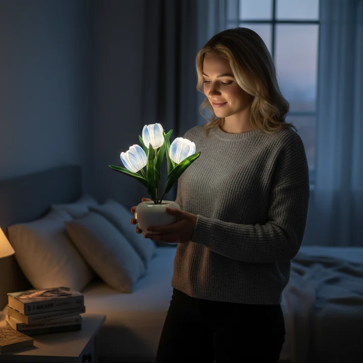 Elegante LED-Tischlampe mit Keramiktopf – Gemütliches Licht