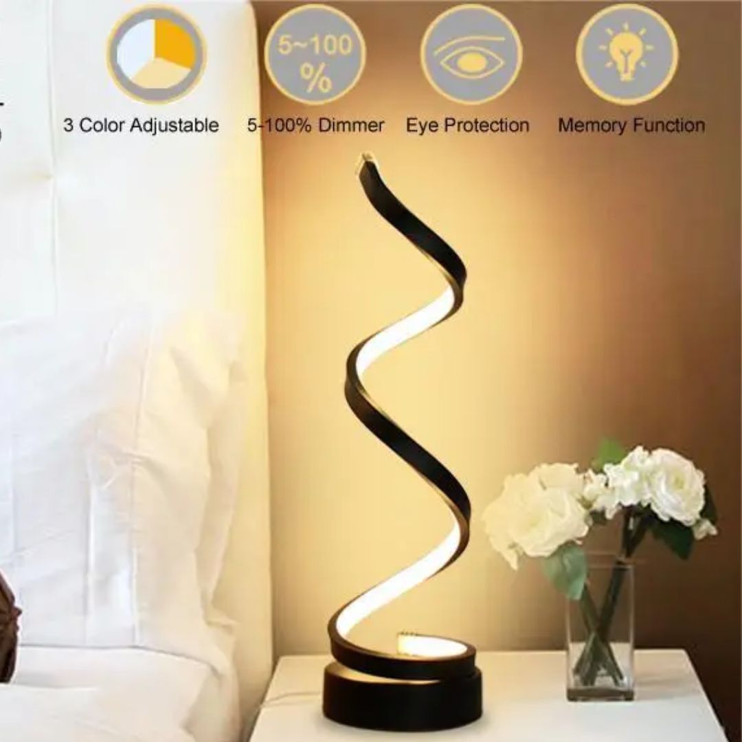 Elegante Spiral-LED-Tischlampe – Touch-Dimmfunktion