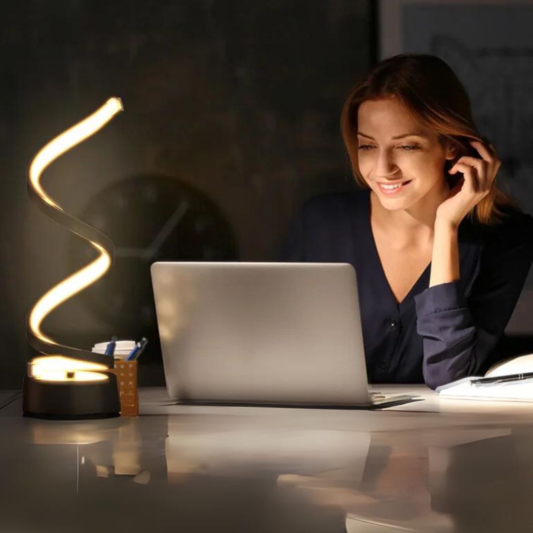 Elegante Spiral-LED-Tischlampe – Touch-Dimmfunktion