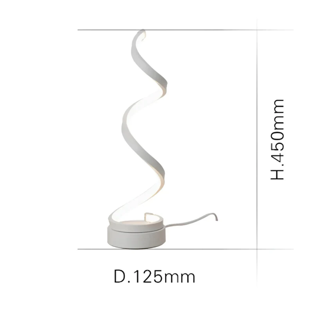 Elegante Spiralförmige LED Tischlampe mit Dimmer – 19W