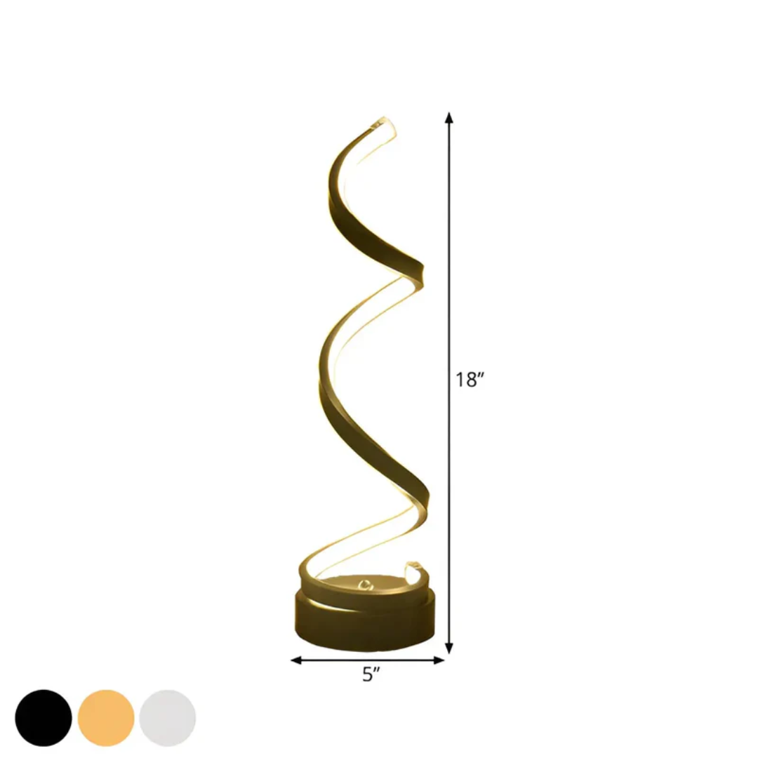 Elegante Spiralförmige LED Tischlampe mit Dimmer – 19W