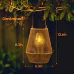 Handgefertigte Solarlampe für den Garten – Wetterfeste Rattan LED-Leuchte